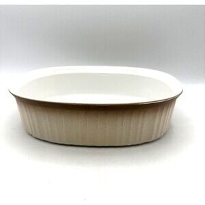 Vintage CorningWare Oval Casserole F-12-B 1.5 Quart French Bisque Brown Ombre